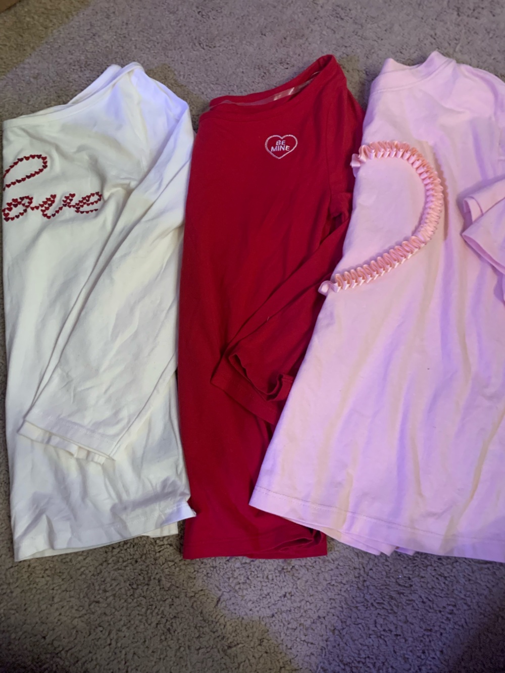 Universal thread- 3 heart themed shirts! Size S